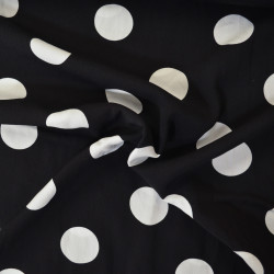 Viscose with polka dots (large) - Black - Calissone