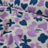 Double cotton gauze Peace - Blue and lavender - Calissone