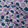 Double cotton gauze Peace - Blue and lavender - Calissone