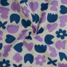 Double cotton gauze Peace - Blue and lavender - Calissone