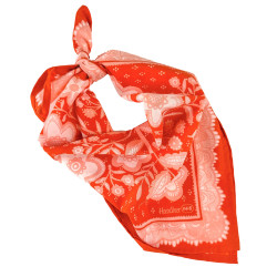 Cotton scarf / Bandana 55cm - Indian floral brick - Calissone