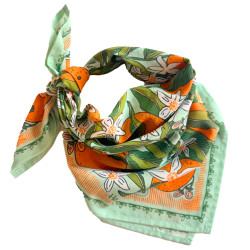 Foulard / Bandana en coton 55cm - Indienne fruitée Zoé - Calissone
