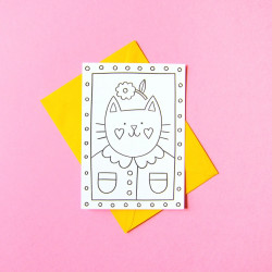 Coloring postcard - Cat - Calissone