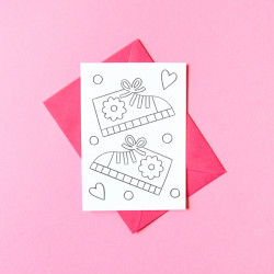 Carte postale à colorier - Chaussures - Calissone