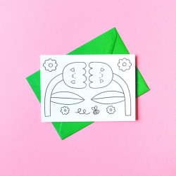 Carte postale à colorier - Jonquilles - Calissone