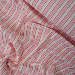 Double gaze de coton à rayures roses - Calissone