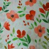 Viscose florale - Rouge et vert - Calissone
