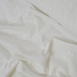 Broderie anglaise florale blanche festonnée - Calissone