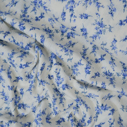 Maille ajourée bouquet floral - Bleu - Calissone