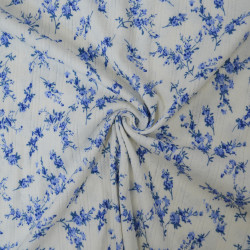 Floral bouquet openwork knit - Blue - Calissone