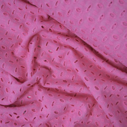 Broderie anglaise de lin - Fuchsia - Calissone
