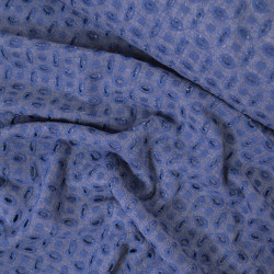 Broderie anglaise de lin - Bleu denim - Calissone