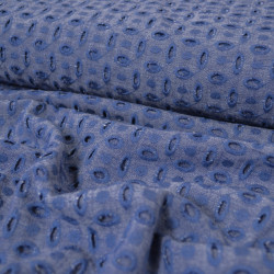 Broderie anglaise de lin - Bleu denim - Calissone