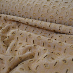 Broderie anglaise de lin - Camel - Calissone