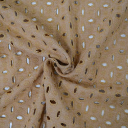 Linen English embroidery - Camel - Calissone