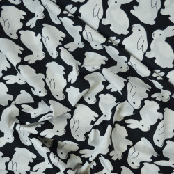 Cotton poplin rabbits - Black - Calissone