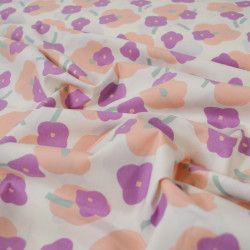 Popeline de coton flower art - Purple - Calissone