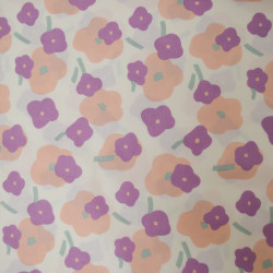 Flower art cotton poplin - Purple - Calissone
