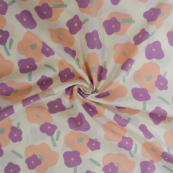 Flower art cotton poplin - Purple - Calissone