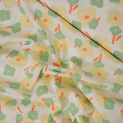 Popeline de coton flower art - Yellow - Calissone