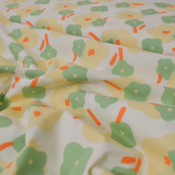 Popeline de coton flower art - Yellow - Calissone