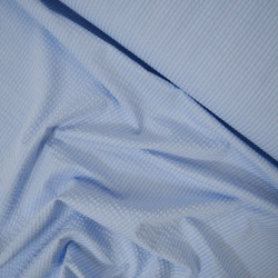 Striped seersucker cotton - Sky blue - Calissone