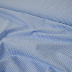 Striped seersucker cotton - Sky blue - Calissone
