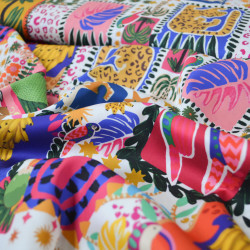 Satin de coton summer patchwork exotique - Calissone