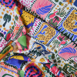Satin de coton summer patchwork exotique - Calissone