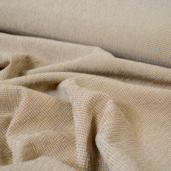 Seersucker vichy petits carreaux - Camel - Calissone