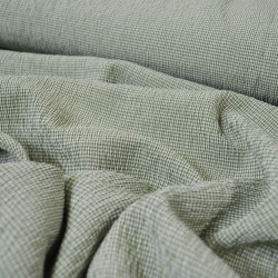 Seersucker vichy petits carreaux - Vert - Calissone