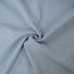 Seersucker gingham small checks - Gray blue - Calissone