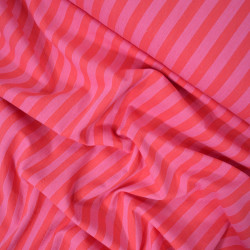 Striped woven cotton poplin - Pink - Calissone