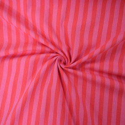 Striped woven cotton poplin - Pink - Calissone