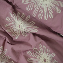 Coton brodé floral - Terracotta - Calissone