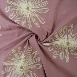 Floral embroidered cotton - Terracotta - Calissone