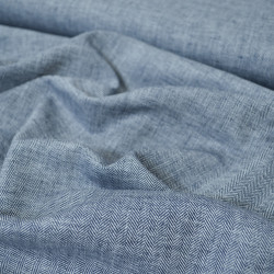 Lin coton chevron - Bleu marine - Calissone