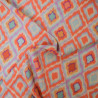 Satin de viscose losanges orange - Calissone
