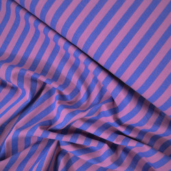 Popeline de coton tissée à rayures - Violet - Calissone