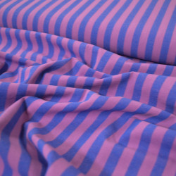 Double cotton gauze with blue stripes - Calissone