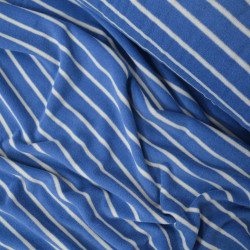 Striped terrycloth jersey - Blue / Ecru - Calissone