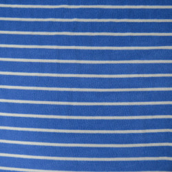 Jersey éponge à rayures - Bleu / Ecru - Calissone