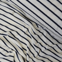 Striped terrycloth jersey - Ecru / Navy blue - Calissone