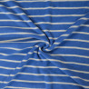 Jersey éponge à rayures - Bleu / Ecru - Calissone