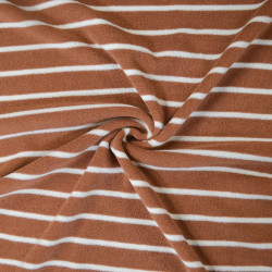 Striped terrycloth jersey - Brown / Ecru - Calissone