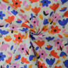 Cotton poplin flowers - Ecru and blue - Jennifer Bouron - Calissone