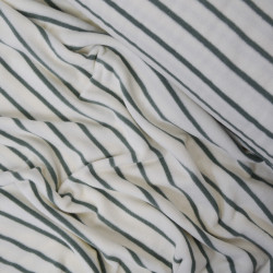 Striped terrycloth jersey - Ecru / Sage green - Calissone