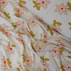 Jersey de coton floral - Rose Ochre Ecru - Jennifer Bouron - Calissone