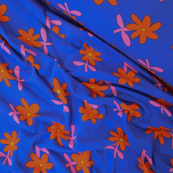 Jersey de coton floral - Rouge rose bleu - Jennifer Bouron - Calissone