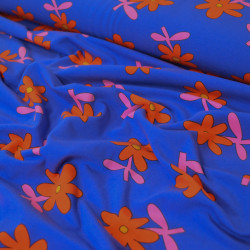 Floral cotton jersey - Red pink blue - Jennifer Bouron - Calissone